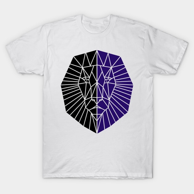 LION Face Geometric Animal T-Shirt by SartorisArt1